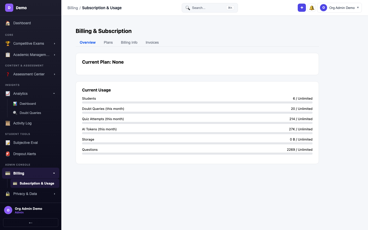 screenshot - Billing