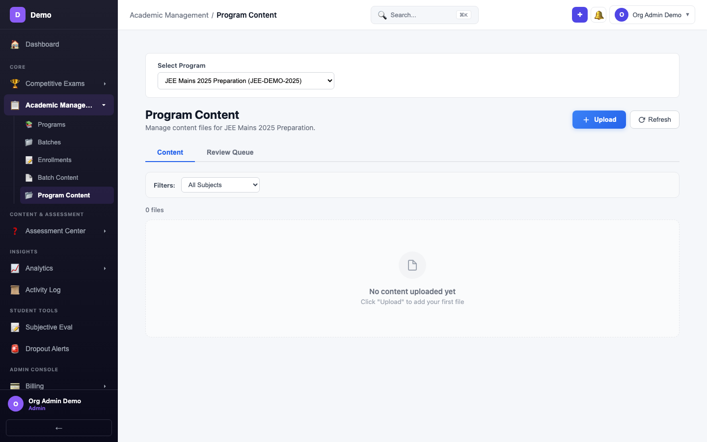 screenshot - Program Content