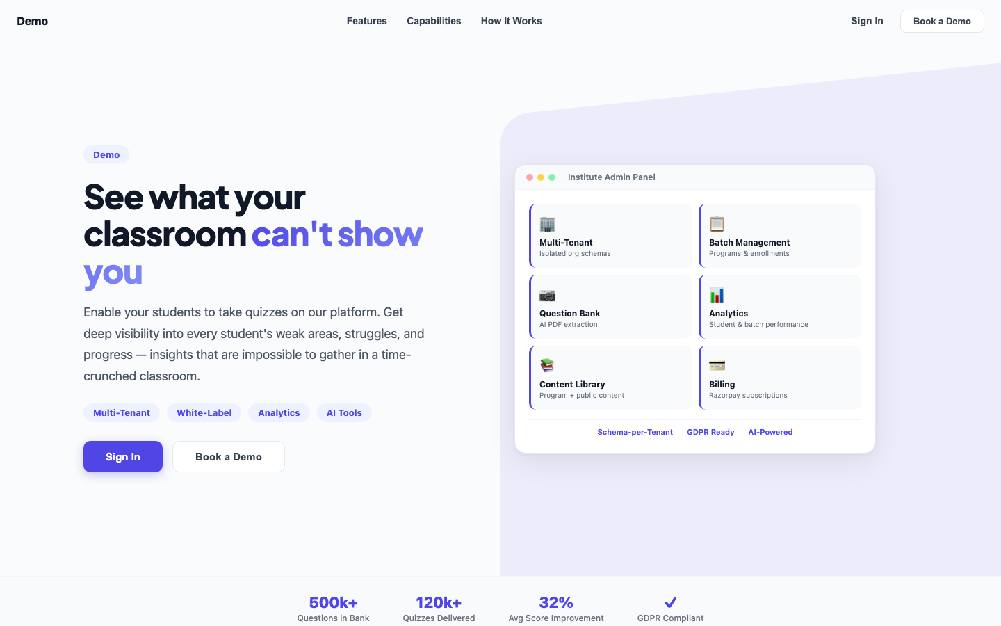 screenshot - Teacher Dashboard