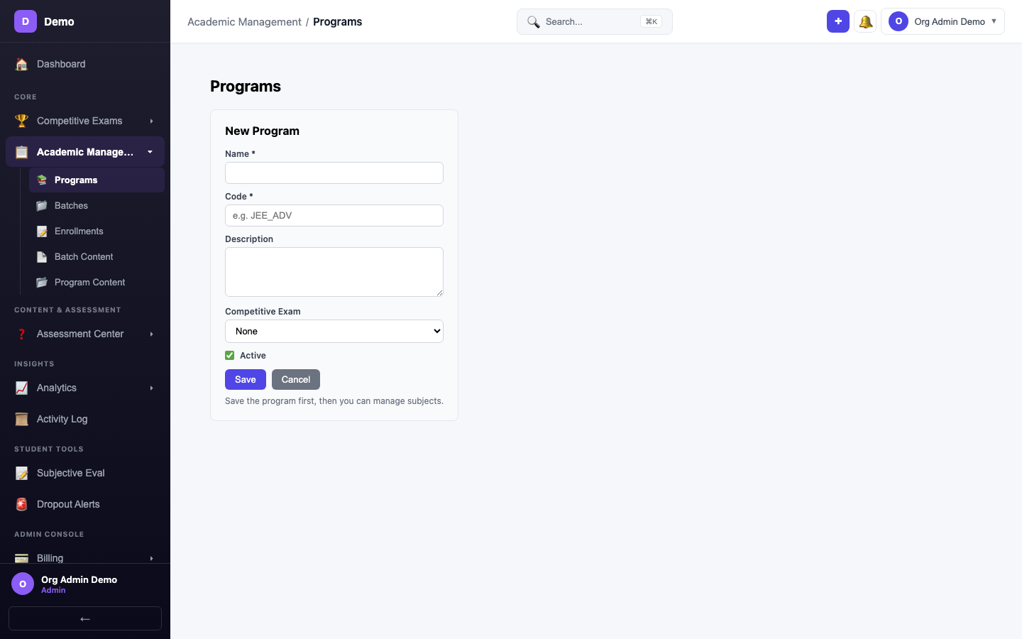 screenshot - Add Program