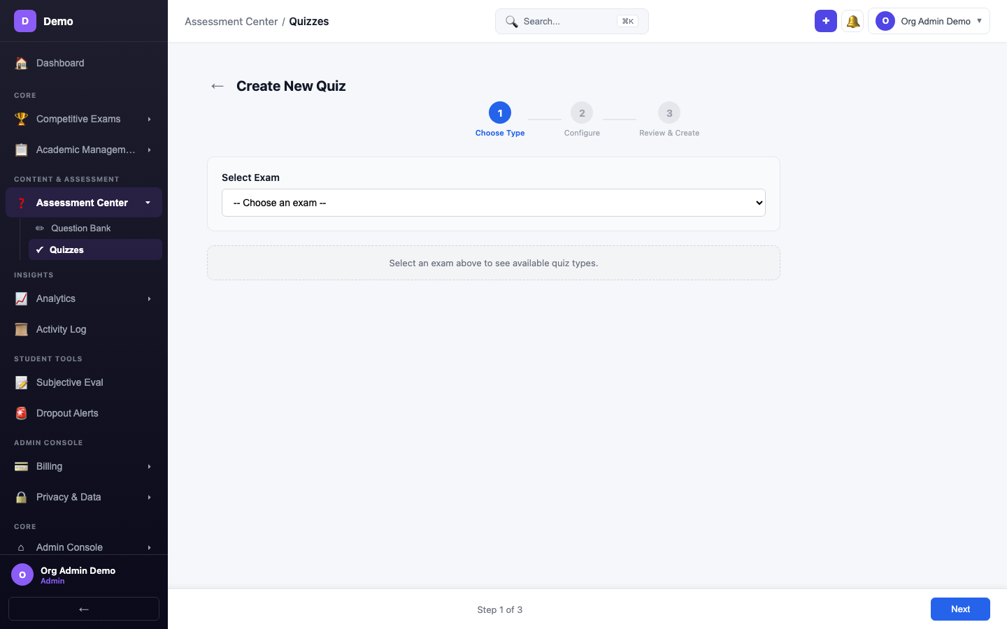 screenshot - Create Quiz