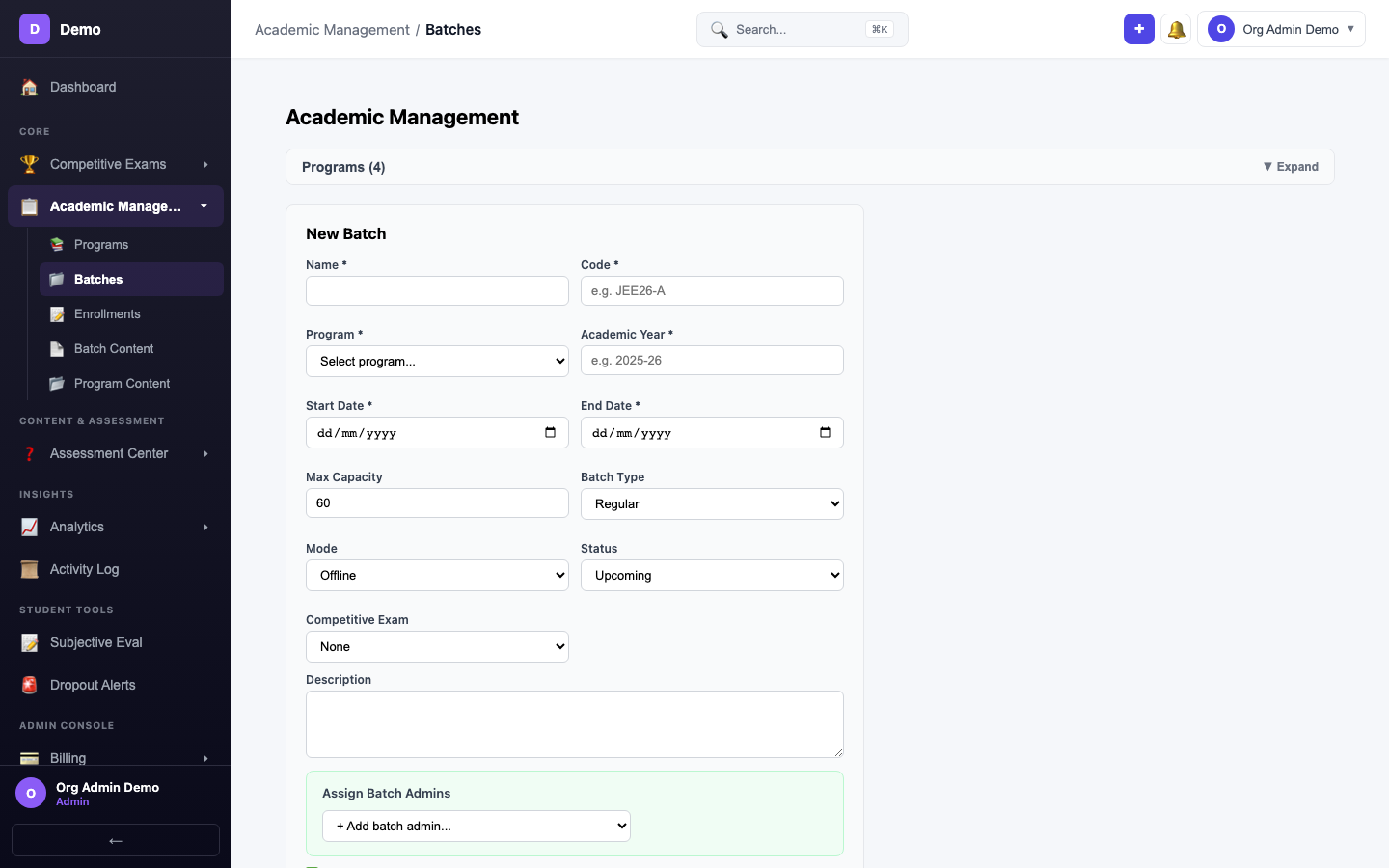 screenshot - New Batch Button