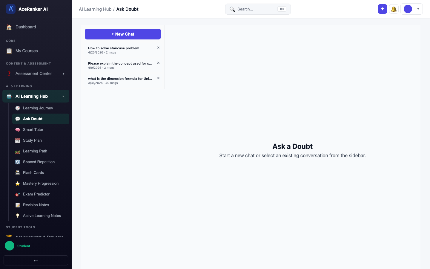screenshot - Ask Doubt Home