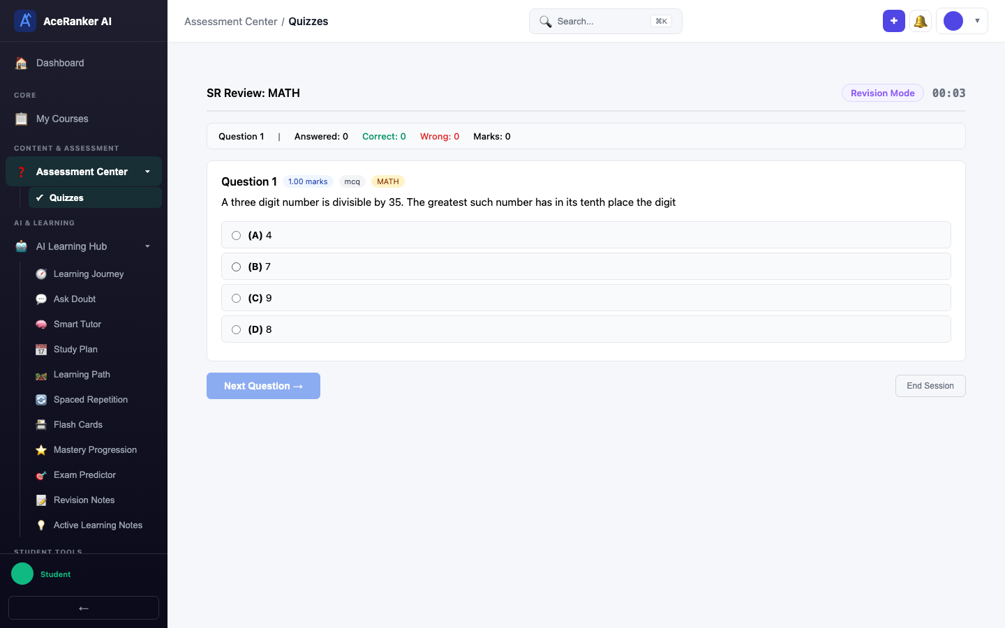 screenshot - Review Session