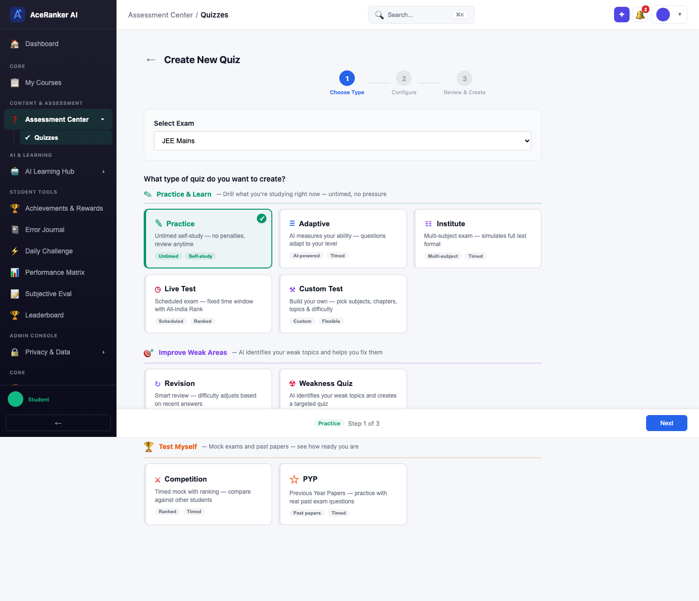 screenshot - Practice &amp; Learn Category