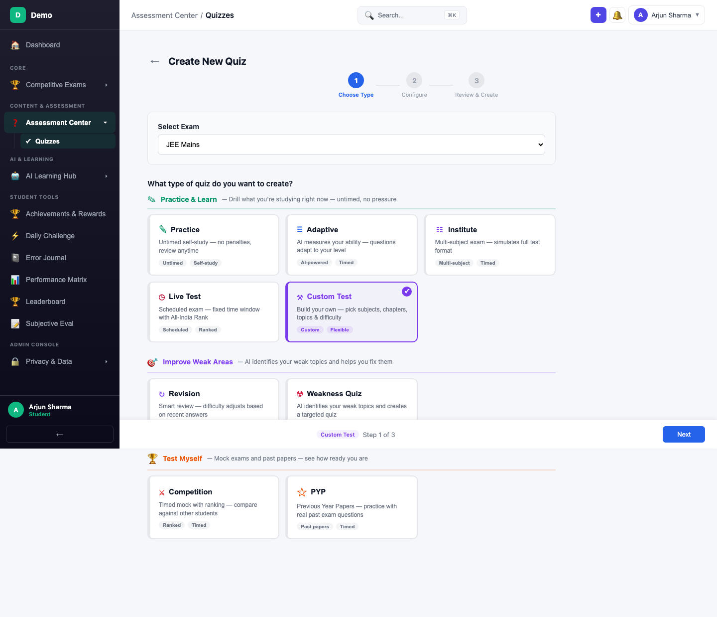 screenshot - Select Custom