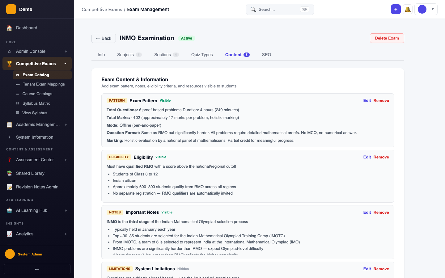 screenshot - Content Tab