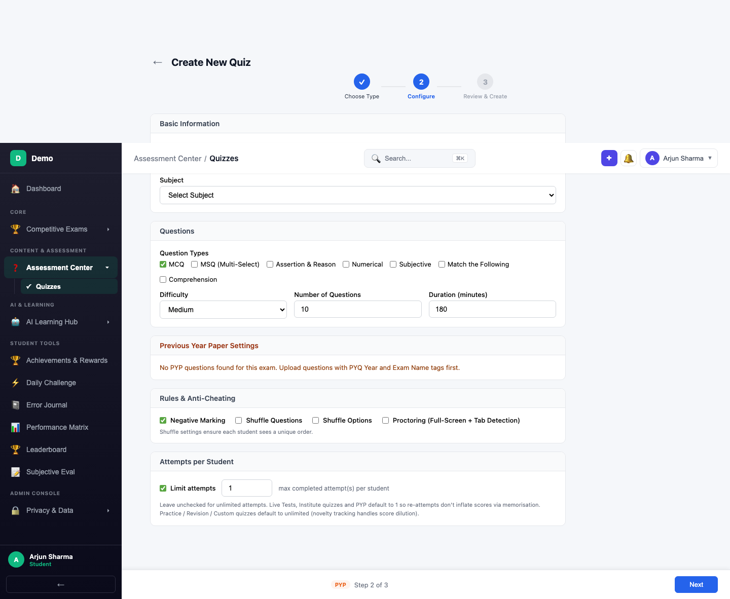 screenshot - PYP Settings