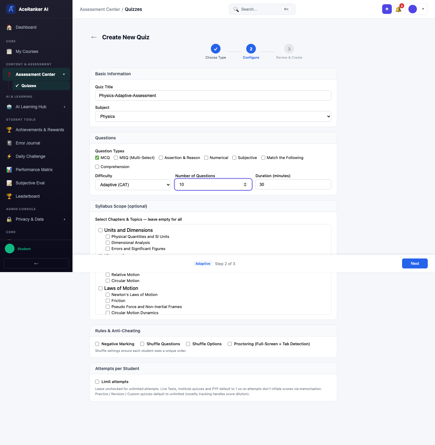 screenshot - Configure