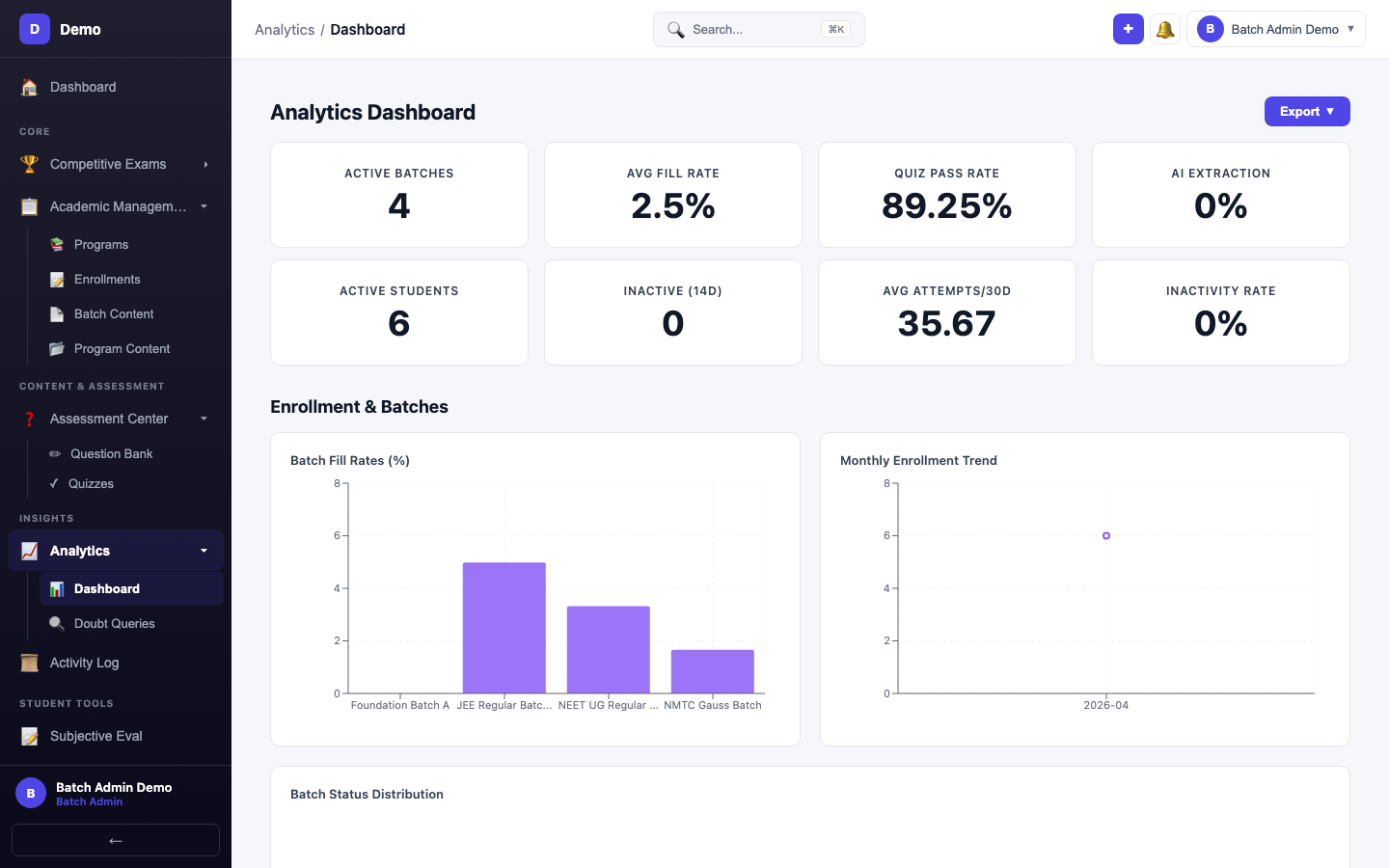 screenshot - Student Progress